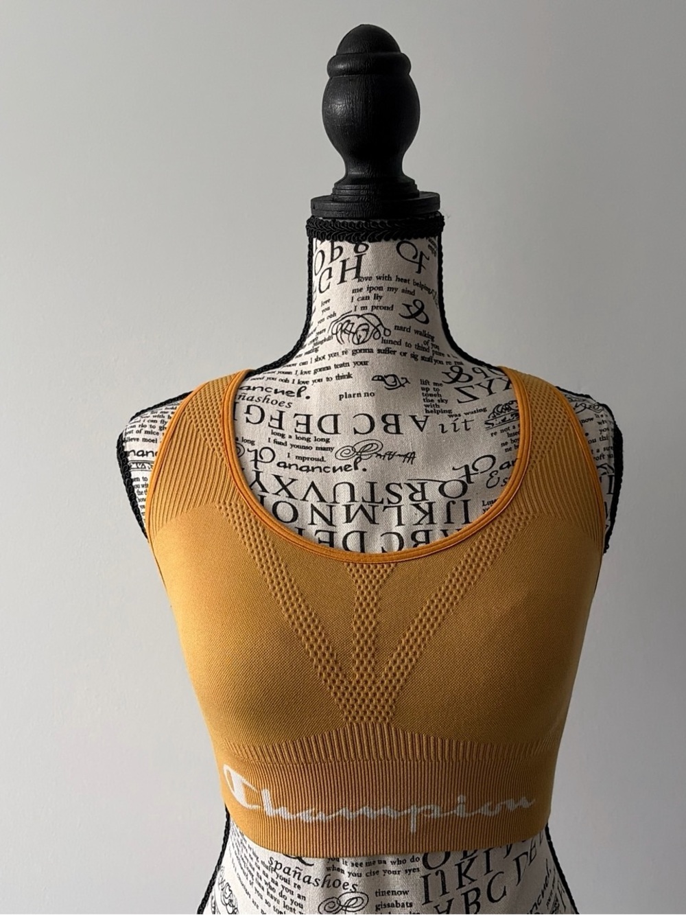 Champion Mustard Yellow Seamless Crop Sports Bra